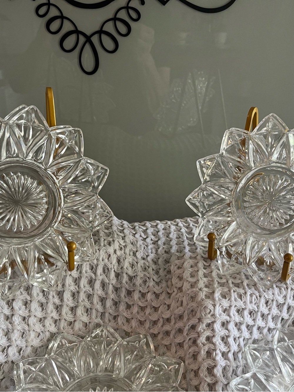 Vintage Federal Glass 6.5 clear petal plates Set of 8 433